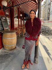 Never Fully Dressed Brown Petite Deer Midi Maeva Skirt - Image 3 of 4