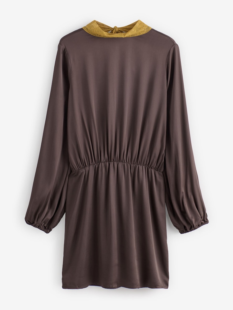 Never Fully Dressed Brown Batwing Mini Petite Dress - Image 5 of 5