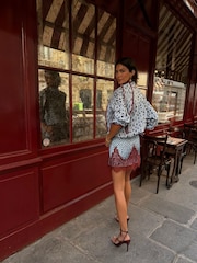 Never Fully Dressed Blue Deer Print Maeva Mini Skirt - Image 2 of 5