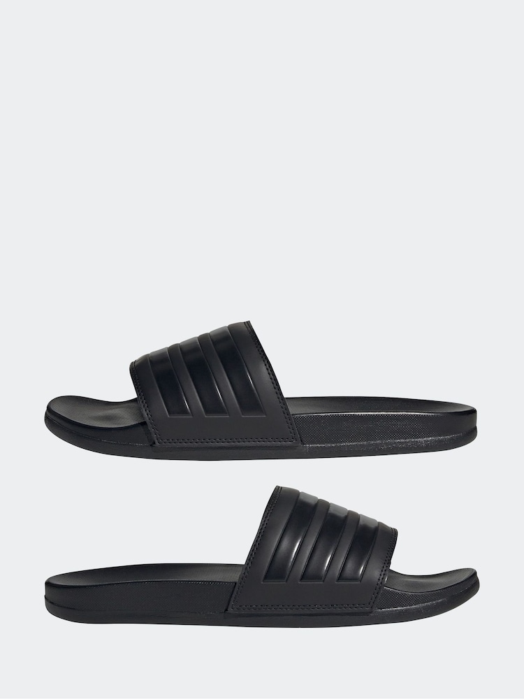 adidas Black Adilette Comfort Slides - Image 5 of 9