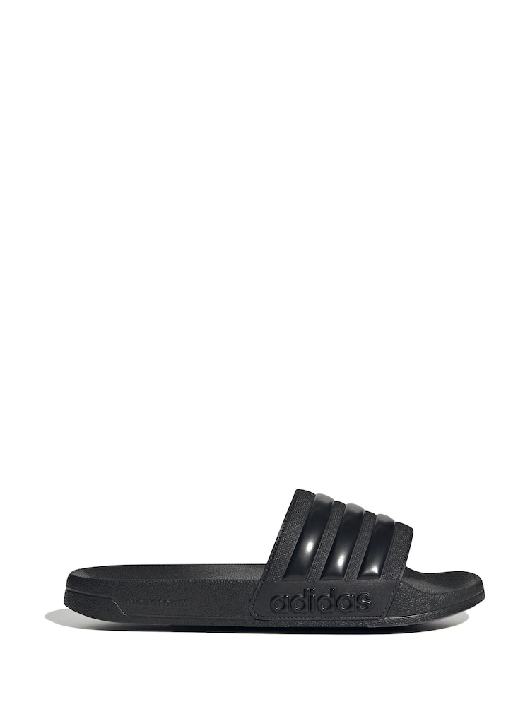 adidas Dark Black Adilette Shower Sliders - Image 1 of 1