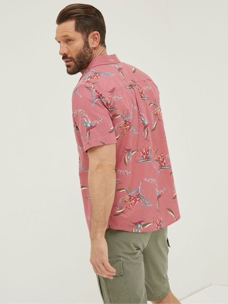 FatFace Pink Paradise Print Shirt - Image 2 of 4 FatFace Pink Paradise Print Shirt - Image 2 of 4