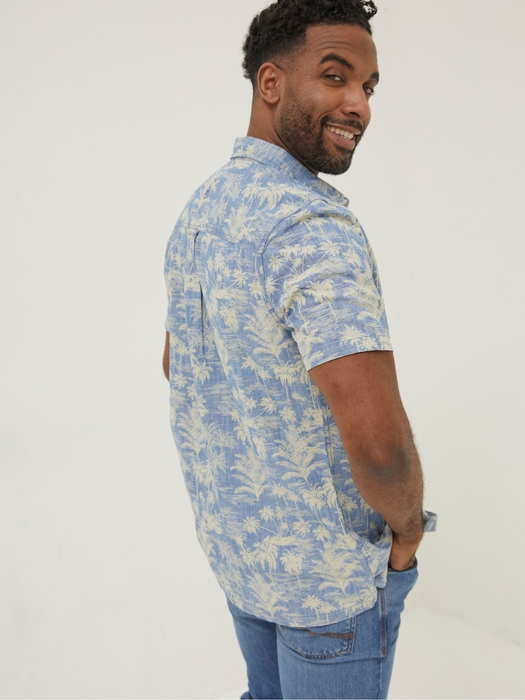 FatFace Blue Hawaiian Print Shirt - Image 2 of 5