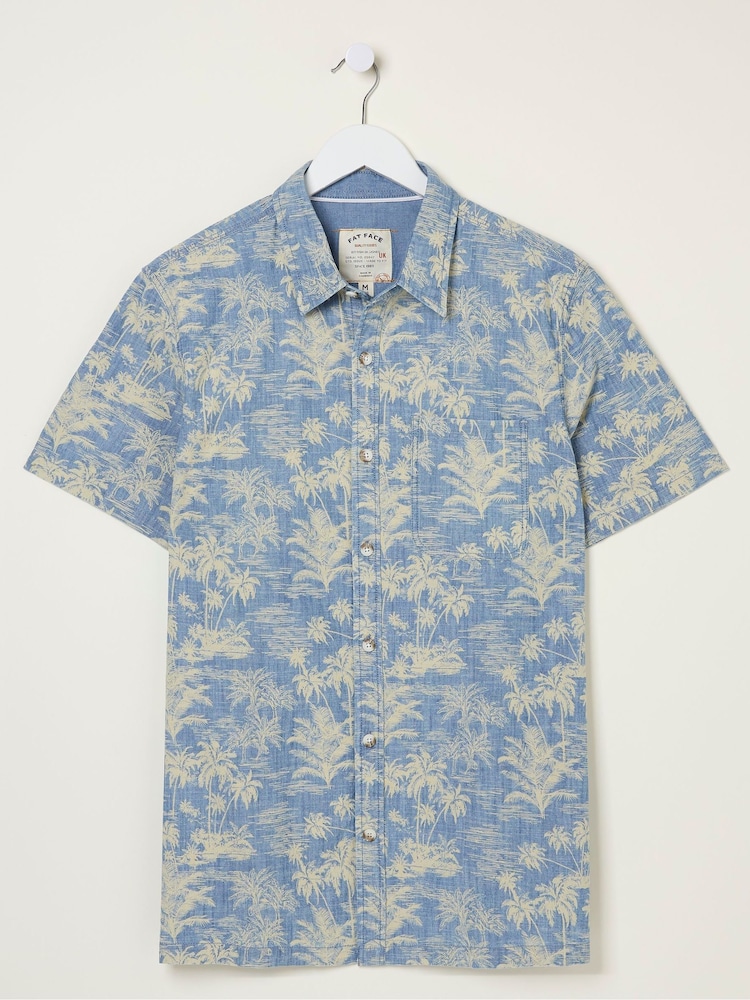 FatFace Blue Hawaiian Print Shirt - Image 5 of 5