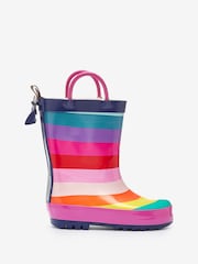 Multi Rainbow Stripe Handle Wellies - Image 1 of 4