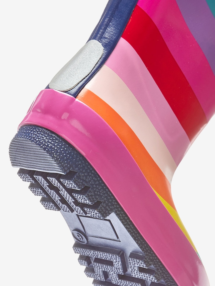 Multi Rainbow Stripe Handle Wellies - Image 4 of 4