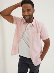 FatFace Pink Bugle Micro Stripe Shirt - Image 1 of 5