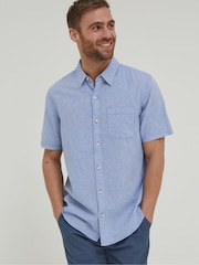 FatFace Blue Bugle Micro Check Shirt - Image 1 of 5