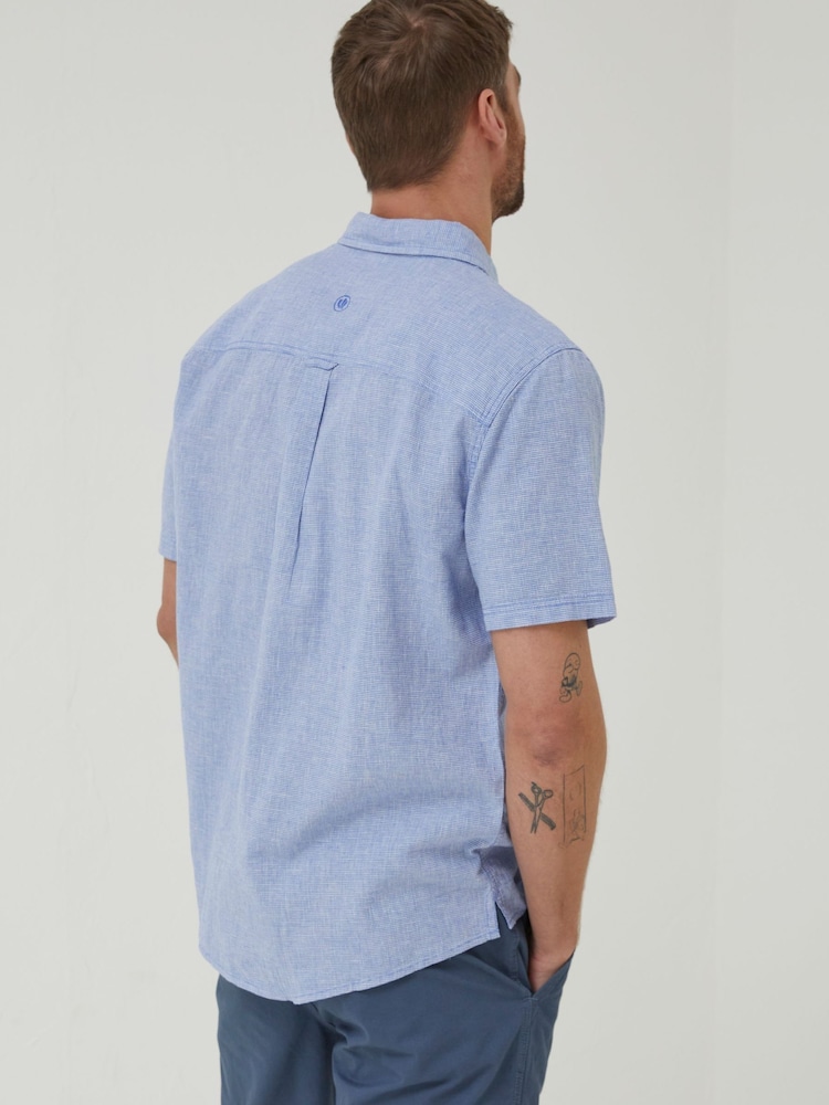 FatFace Blue Bugle Micro Check Shirt - Image 2 of 5