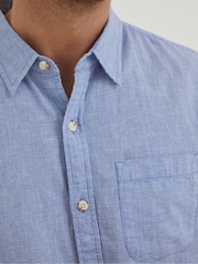 FatFace Blue Bugle Micro Check Shirt - Image 4 of 5