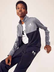 Under Armour Black Youth Colourblock Knit Tracksuit - Image 1 of 8