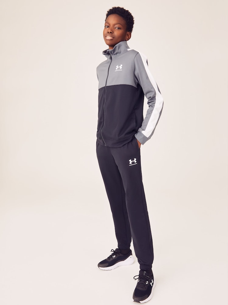 Under Armour Black Youth Colourblock Knit Tracksuit - Image 2 of 8