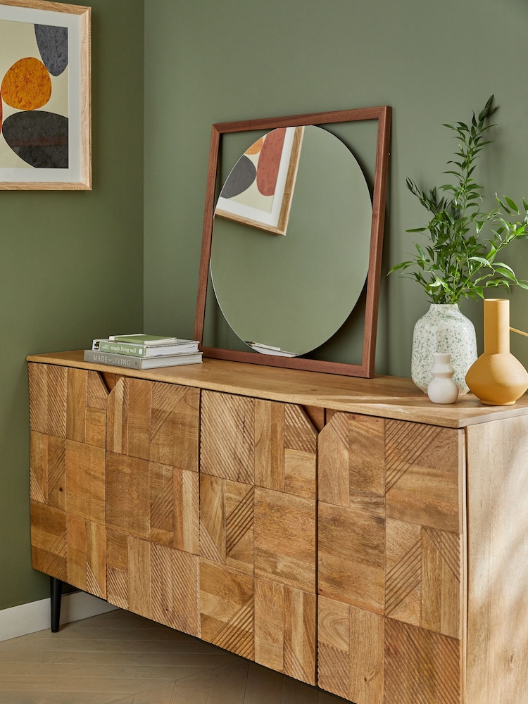 Dark Natural Bronx Framed Round Wall Mirror - Image 2 of 4