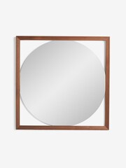 Dark Natural Bronx Framed Round Wall Mirror - Image 3 of 4