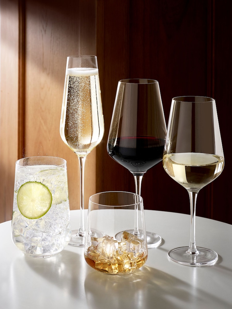 Buy Set of 4 Clear Belgravia Crystal Tapered Glasses White Wine from Next  USA
