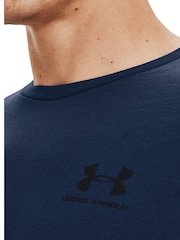 Темно-синий - Футболка в спортивном стиле с логотипом на груди слева Under Armour - Image 4 of 6