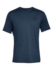 Темно-синий - Футболка в спортивном стиле с логотипом на груди слева Under Armour - Image 5 of 6