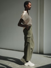Khaki Green Premium Modal Cargo Trousers - Image 1 of 6