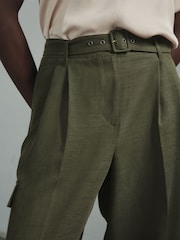 Khaki Green Premium Modal Cargo Trousers - Image 2 of 6