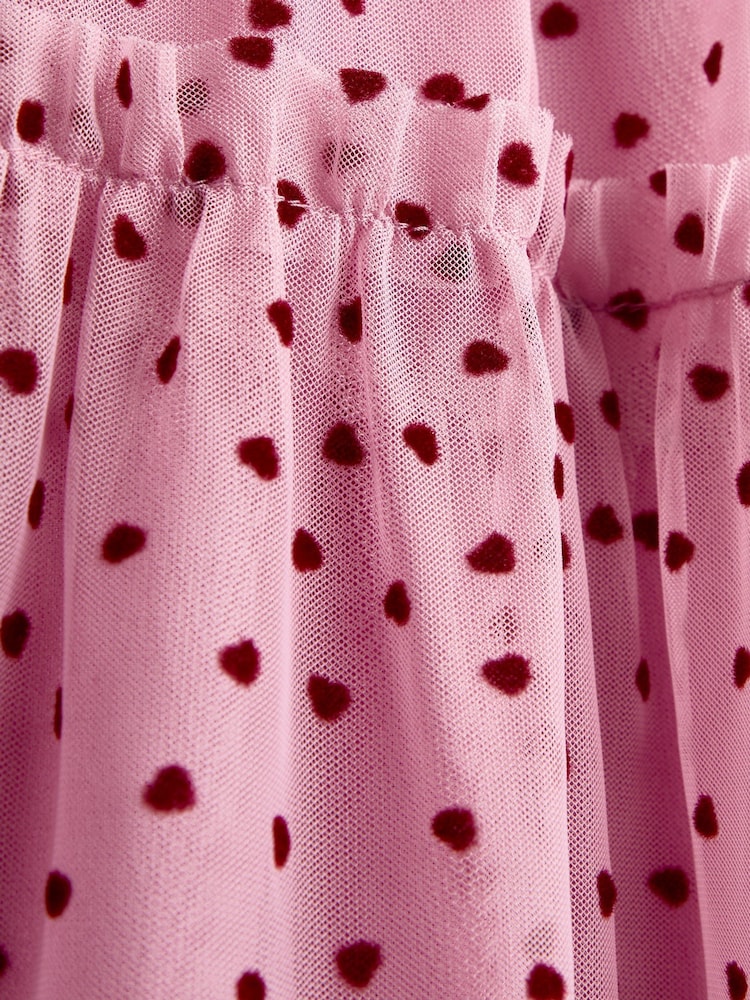 JoJo Maman Bébé Flocked Tiered Dress - Imagen 4 de 4