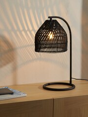 MADE.COM Black Rattan Java Table Lamp - Image 2 of 7