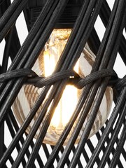 MADE.COM Black Rattan Java Table Lamp - Image 6 of 7
