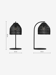 MADE.COM Black Rattan Java Table Lamp - Image 7 of 7