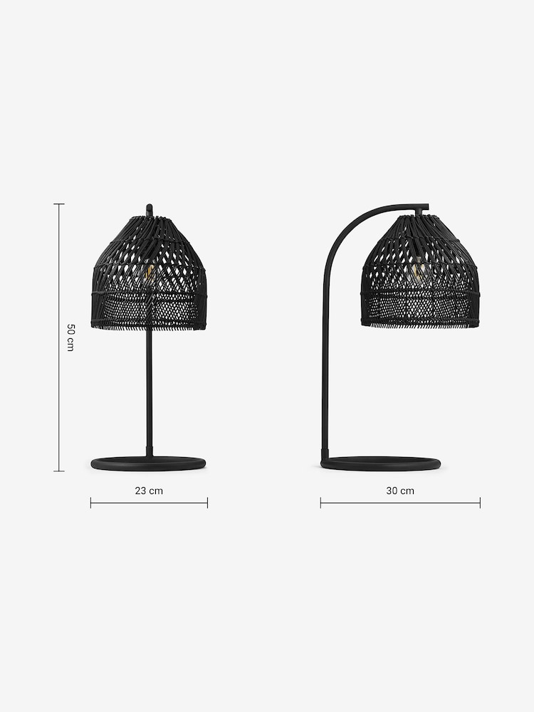 MADE.COM Black Rattan Java Table Lamp - Image 7 of 7