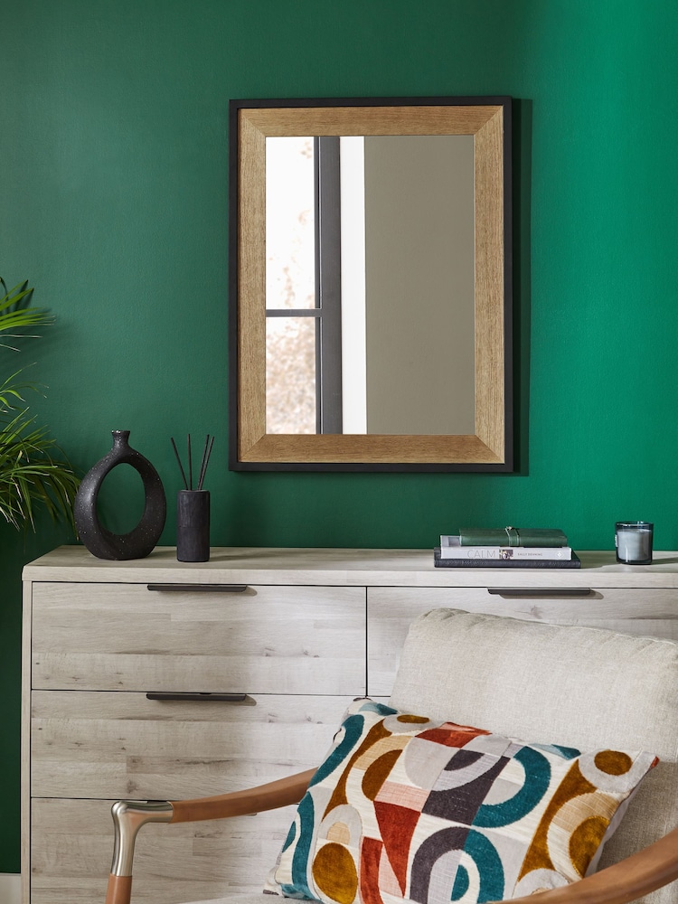 Dark Natural Bronx Rectangular Wall Mirror - Image 2 of 6