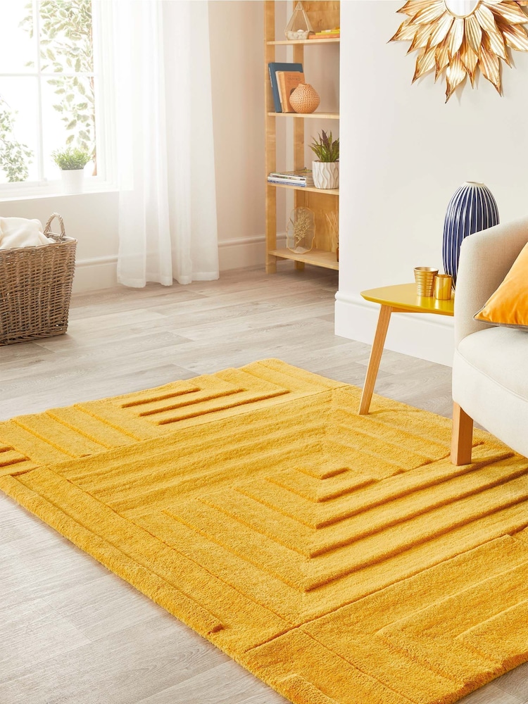 Origins Yellow Origins Maze Rug - Image 1 of 5