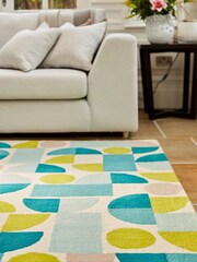 Origins Blue Bauhaus Graphic Rug - Image 1 of 3