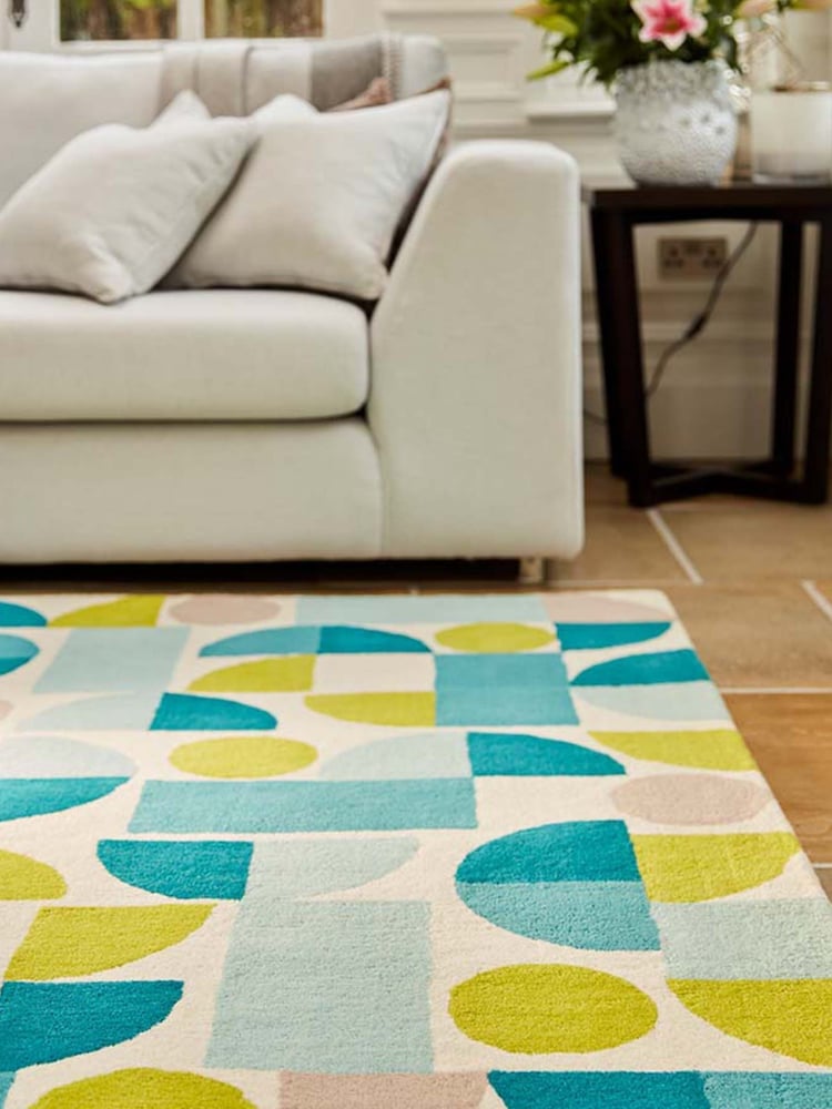 Origins Blue Bauhaus Graphic Rug - Image 1 of 3