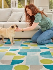 Origins Blue Bauhaus Graphic Rug - Image 2 of 3