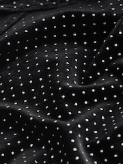 Black Velvet Embellished Belted Shorts - Image 7 of 7