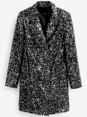 Black/Pewter Silver Premium Sequin Sparkle Blazer Mini Dress - Image 5 of 7