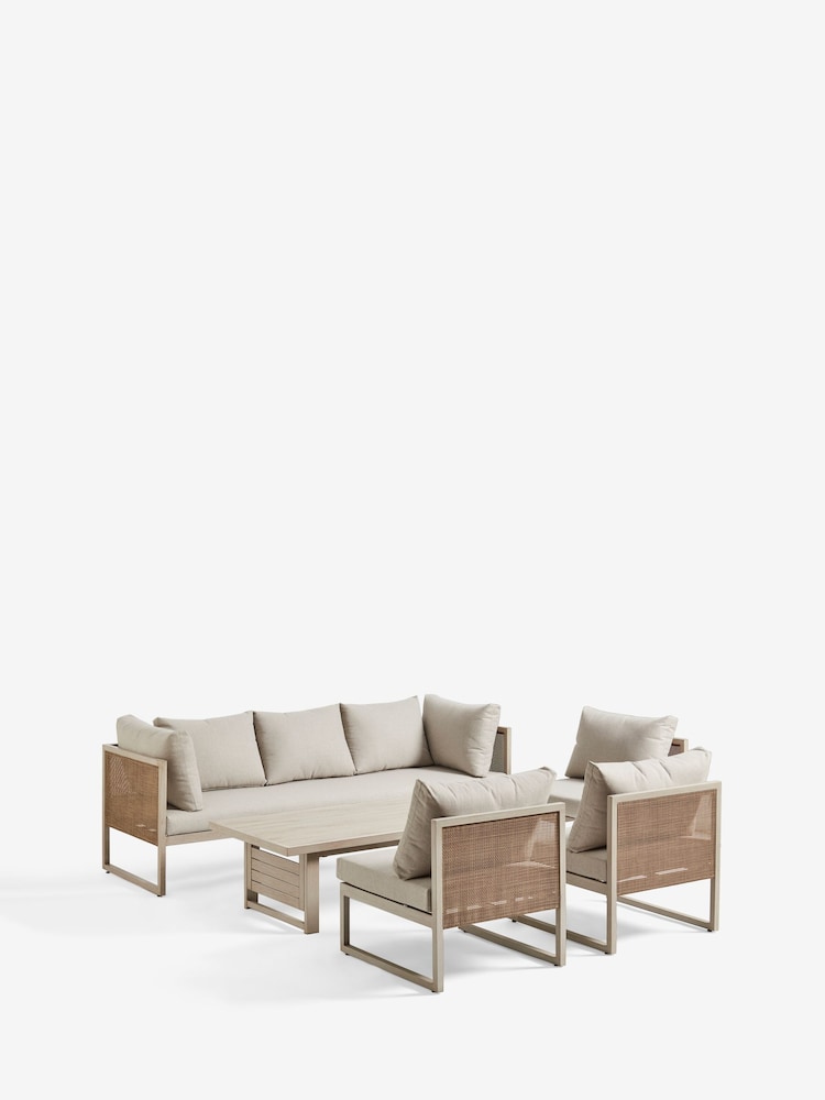 Natural Abel Rattan Garden Modular Sofa and Table Lounge Set - Image 10 of 10