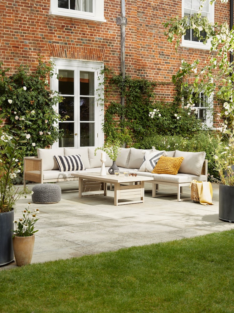 Natural Abel Rattan Garden Modular Sofa and Table Lounge Set - Image 2 of 9