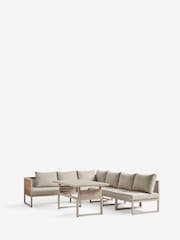 Natural Abel Rattan Garden Modular Sofa and Table Lounge Set - Image 7 of 9