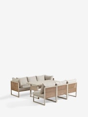 Natural Abel Rattan Garden Modular Sofa and Table Lounge Set - Image 8 of 9