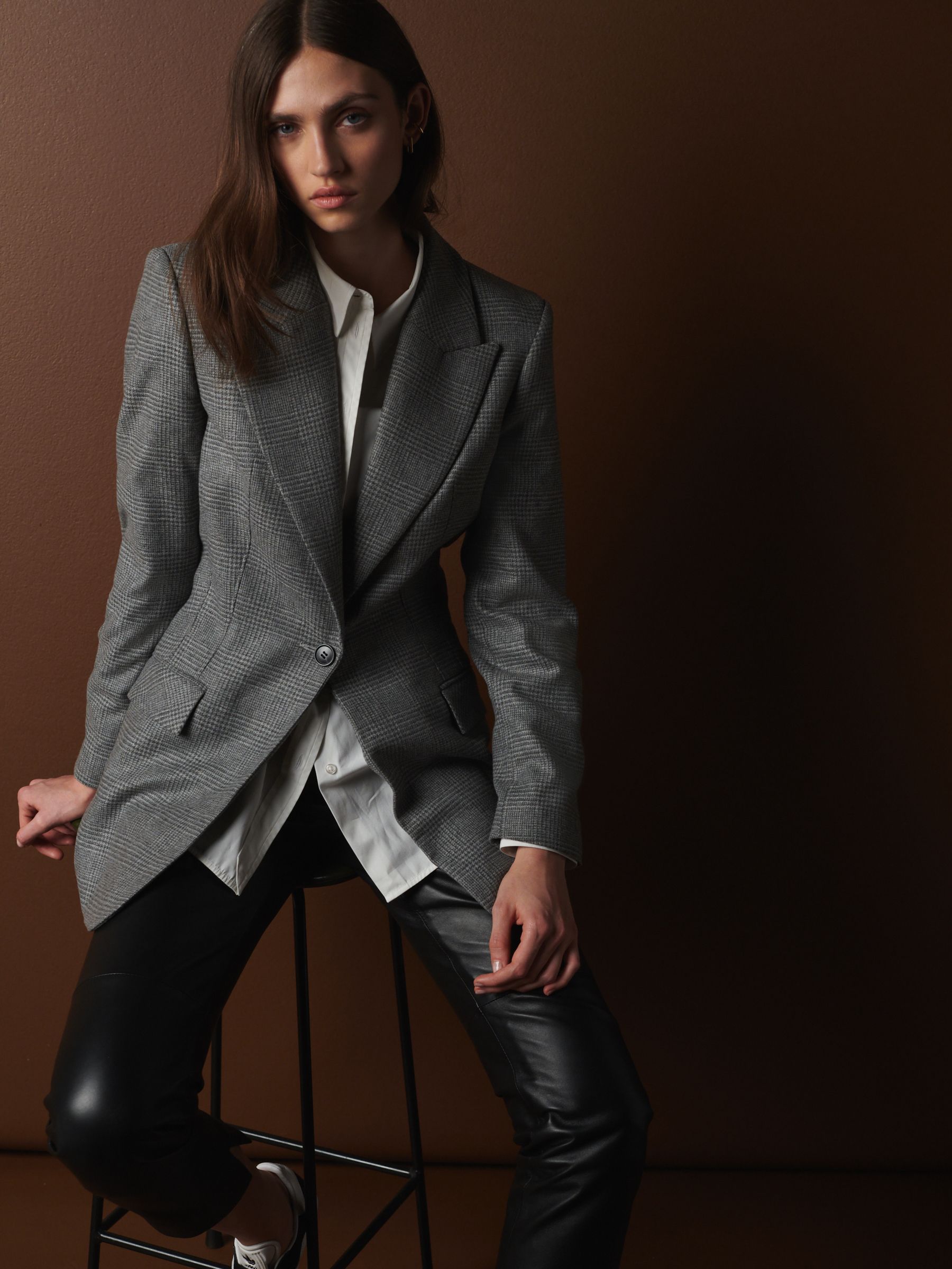 Buy Grey Premium Tailored Single Breasted Wool Blend Blazer from Next Luxembourg