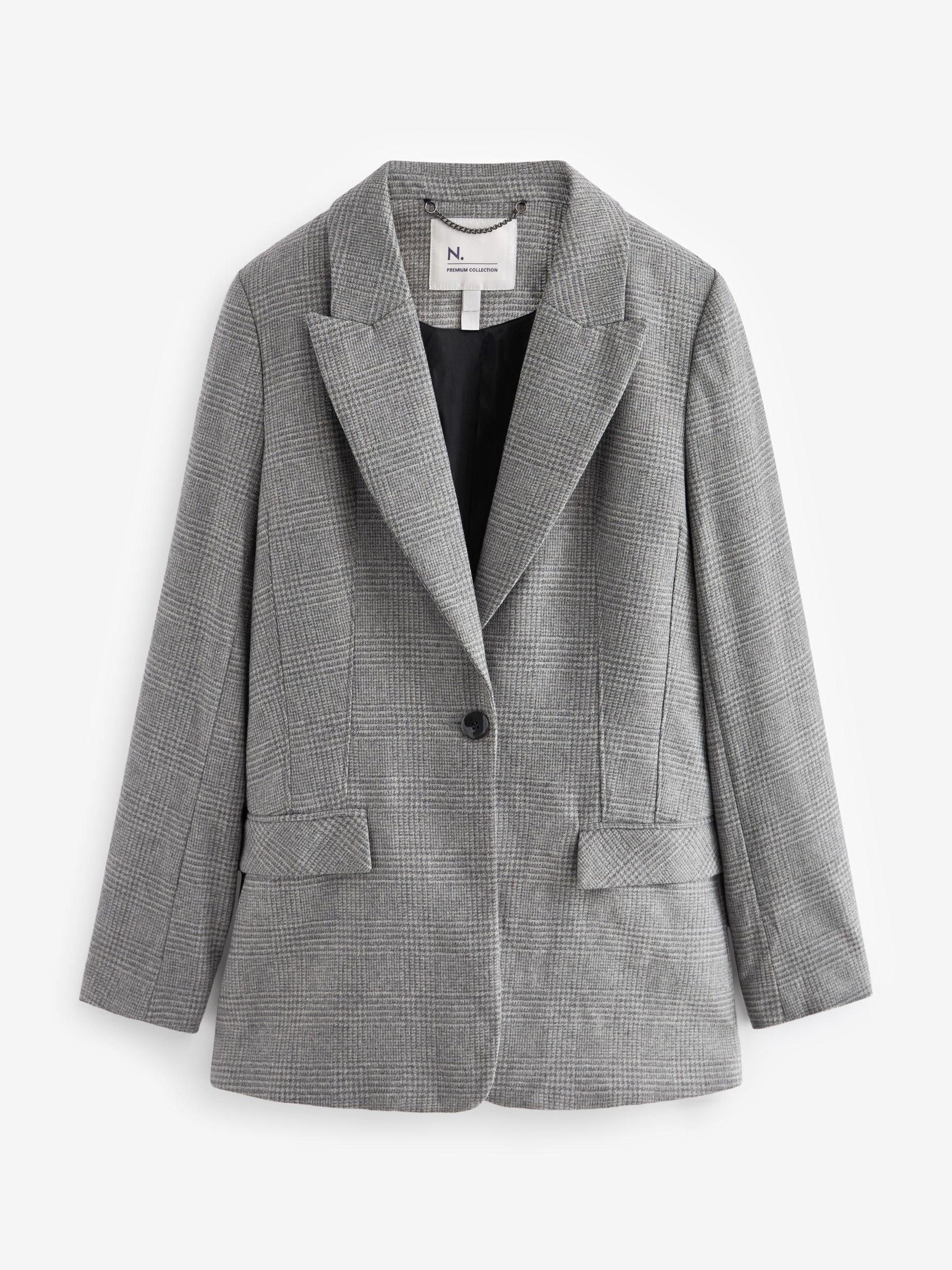 Buy Grey Premium Tailored Single Breasted Wool Blend Blazer from Next Luxembourg