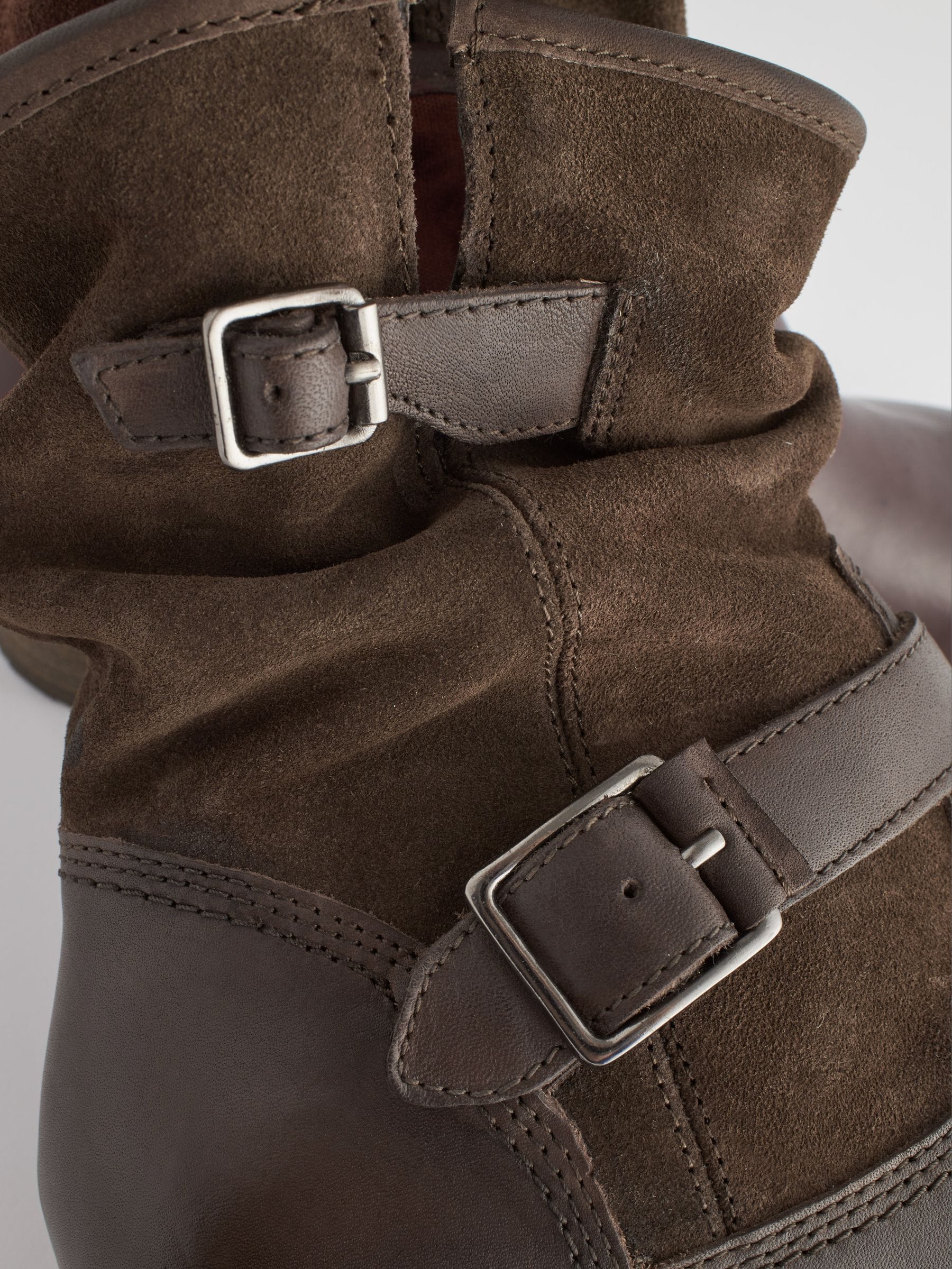 Brown Standard Wide Fit Forever Comfort Leather Slouch Ankle Boots