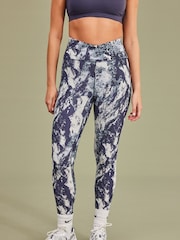 Grey/Neutral Mountain Print Active Wrap Waist Leggings - Image 2 of 5