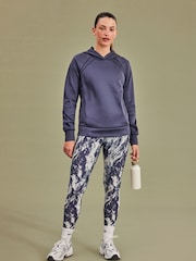 Grey/Neutral Mountain Print Active Wrap Waist Leggings - Image 3 of 5