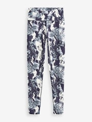 Grey/Neutral Mountain Print Active Wrap Waist Leggings - Image 4 of 5