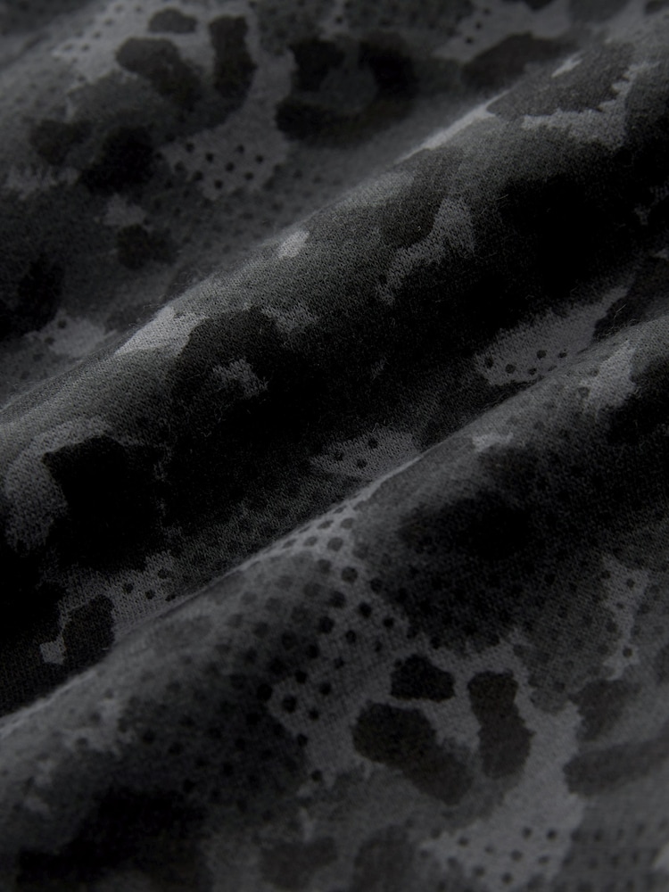 Black/Grey Animal Oversized Relaxed Fit Active Longline Overhead Hoodie - Image 7 of 7