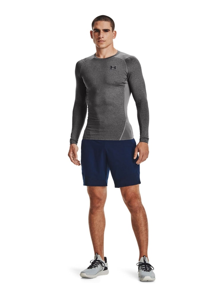 Under Armour Grey HeatGear Fitted Long Sleeve Base Layer T-Shirt - Image 3 of 6