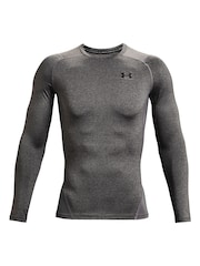 Under Armour Grey HeatGear Fitted Long Sleeve Base Layer T-Shirt - Image 5 of 6