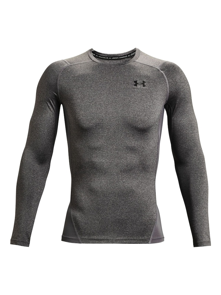Under Armour Grey HeatGear Fitted Long Sleeve Base Layer T-Shirt - Image 5 of 6