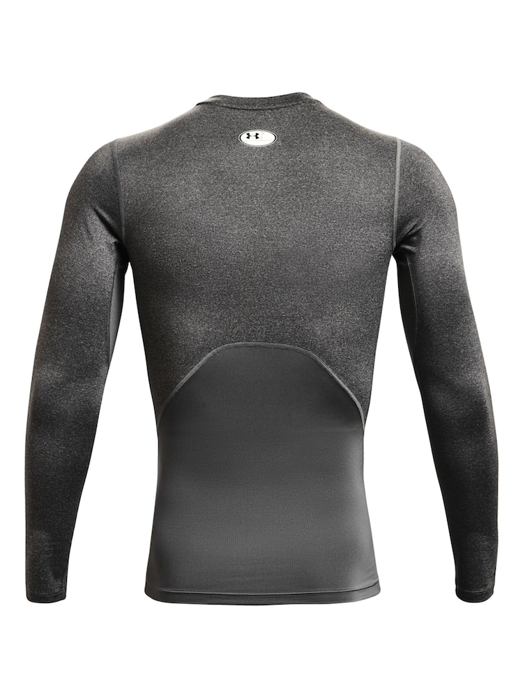 Under Armour Grey HeatGear Fitted Long Sleeve Base Layer T-Shirt - Image 6 of 6